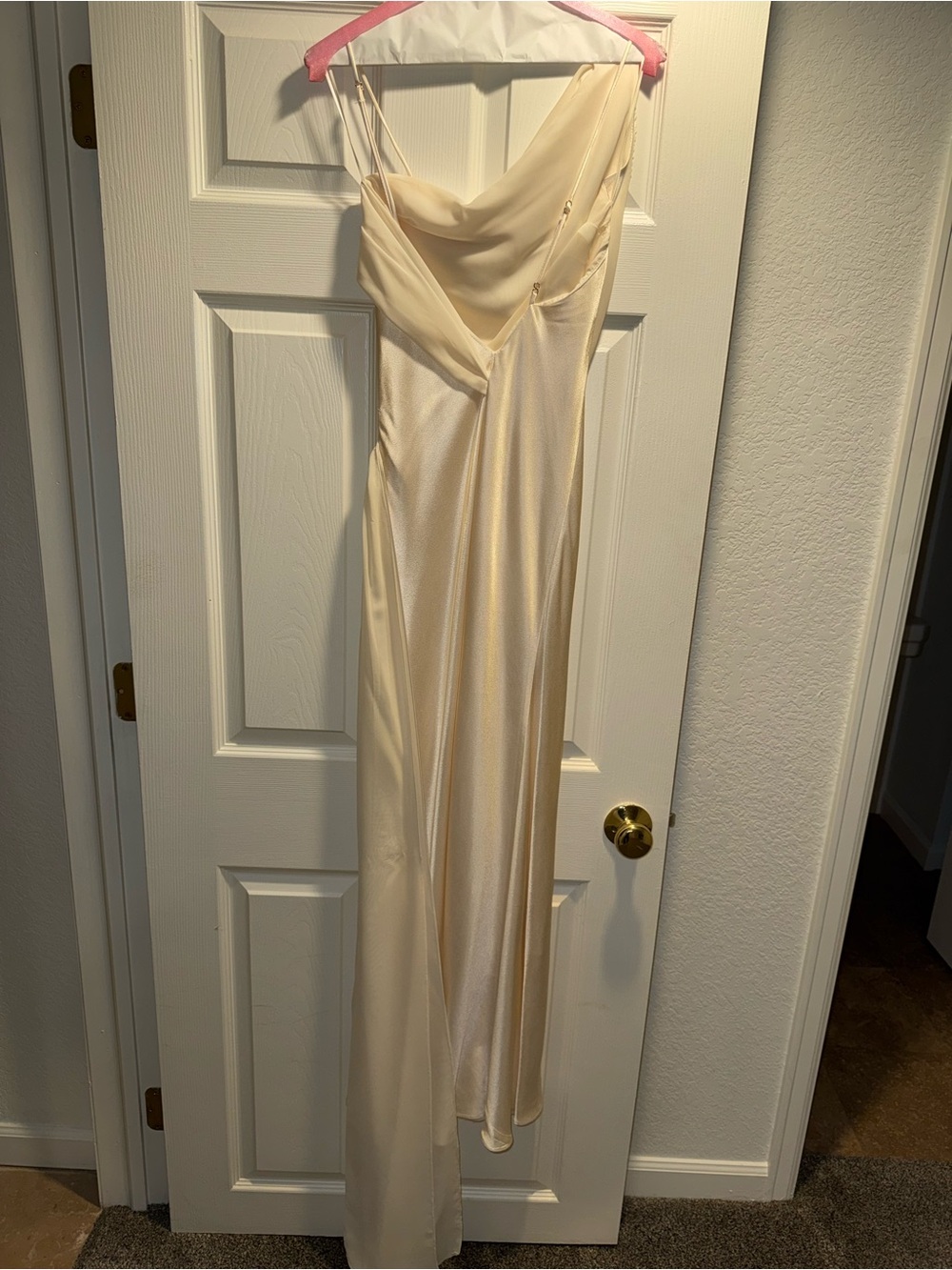 Arcina Ori Helena Chiffon-Detailed Satin Gown Ivory – Altered XS - Picture 4 of 12